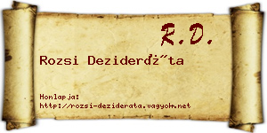 Rozsi Dezideráta névjegykártya